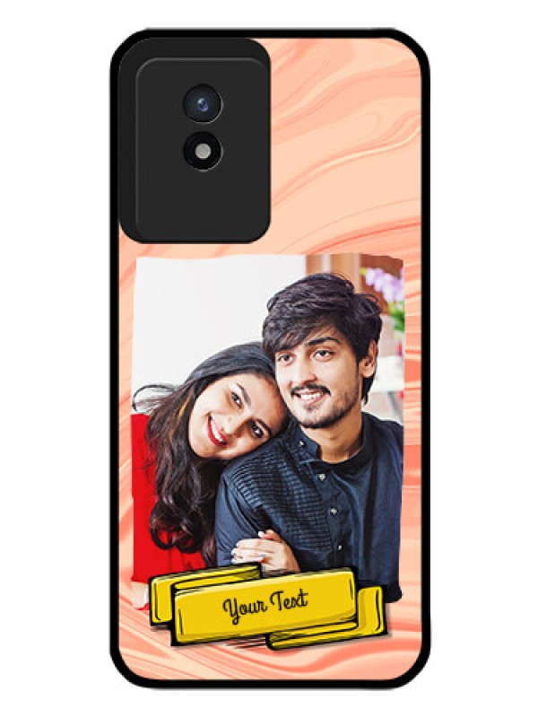 Custom Vivo Y02T Personalized Glass Phone Case - Marble Texture Design