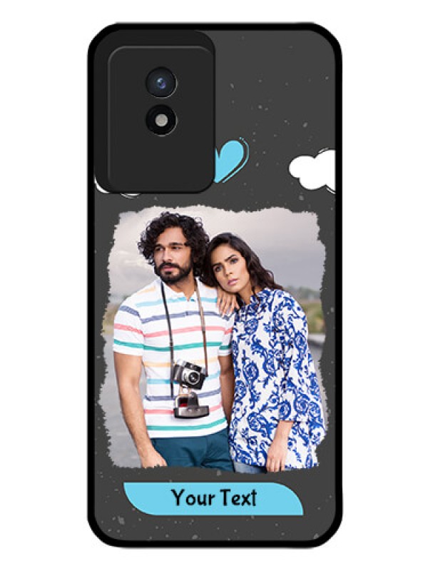 Custom Vivo Y02T Custom Glass Phone Case - Splashes with love doodles Design