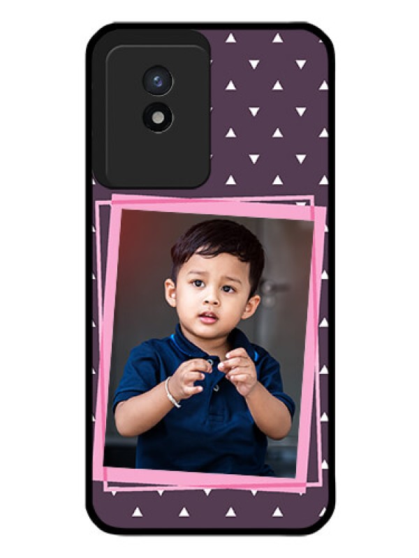 Custom Vivo Y02T Custom Glass Mobile Case - Triangle Pattern Dotted Design