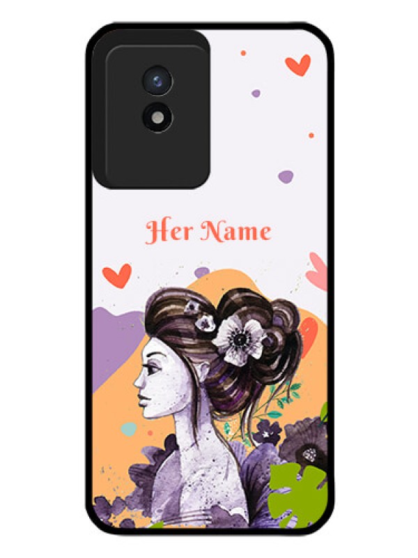 Custom Vivo Y02T Personalized Glass Phone Case - Woman And Nature Design