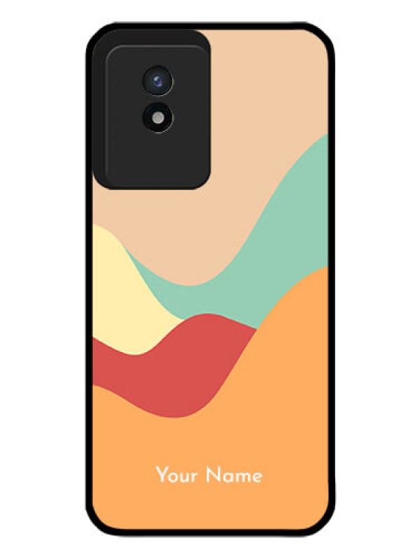 Custom Vivo Y02T Personalized Glass Phone Case - Ocean Waves Multi-colour Design