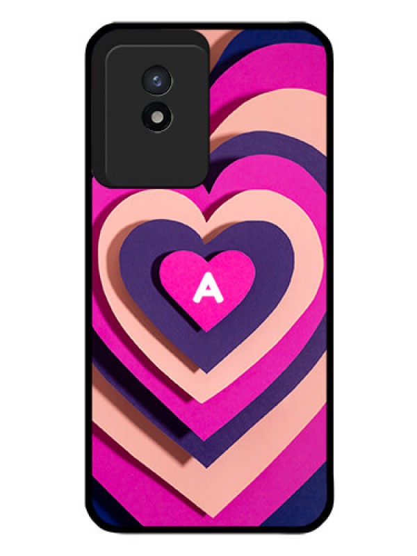 Custom Vivo Y02T Custom Glass Mobile Case - Cute Heart Pattern Design