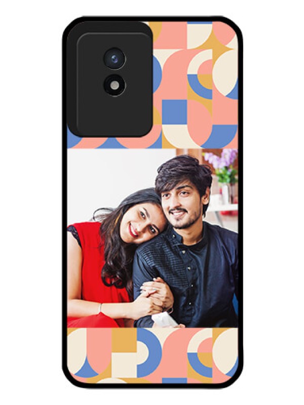 Custom Vivo Y02T Photo Printing on Glass Case - Semi-circle Maze Pattern Design