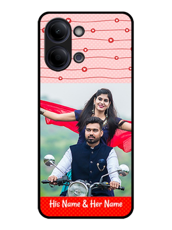 Custom Vivo Y05 4G Custom Glass Phone Case - Red Pattern Case Design