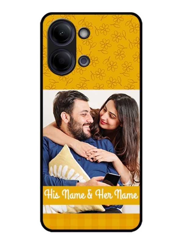 Custom Vivo Y05 4G Custom Glass Phone Case - Yellow Floral Design