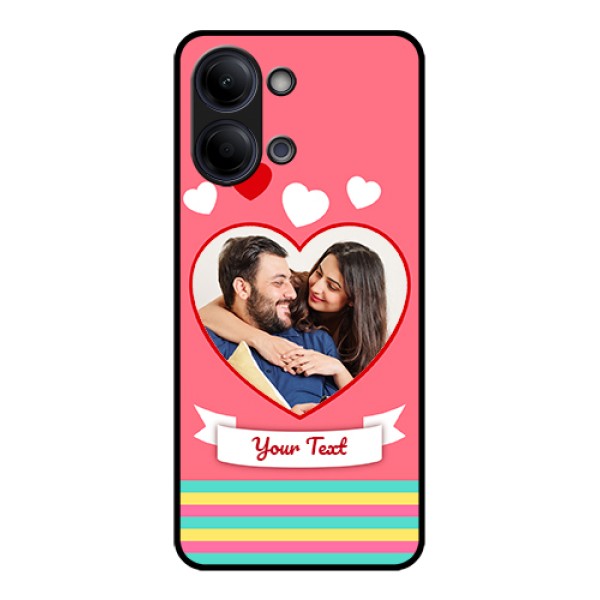 Vivo Y05 4G Custom Glass Phone Case - Love Shapes Doodle Design