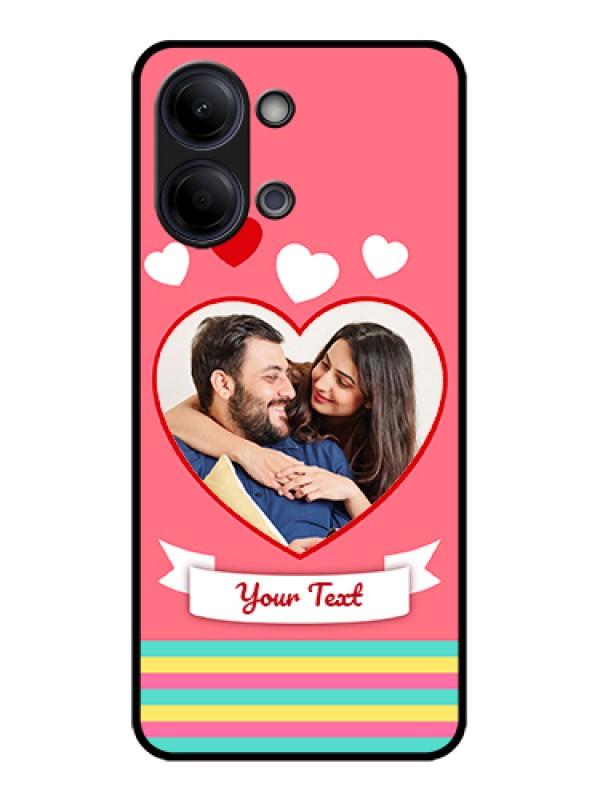 Custom Vivo Y05 4G Custom Glass Phone Case - Love Shapes Doodle Design