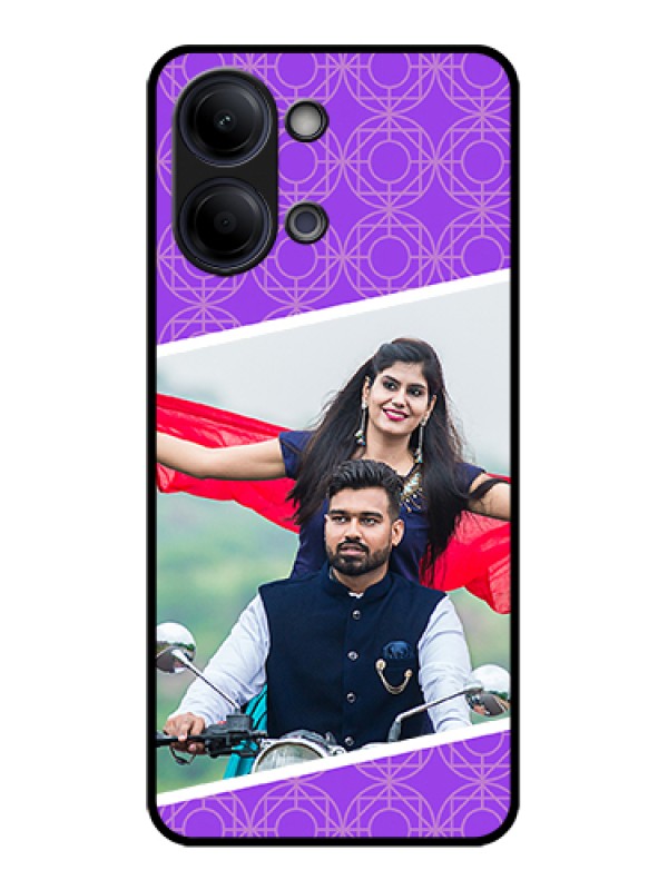 Custom Vivo Y05 4G Custom Glass Phone Case - Violet Color Pattern Design