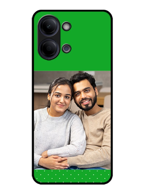 Custom Vivo Y05 4G Custom Glass Phone Case - Green Pattern Design