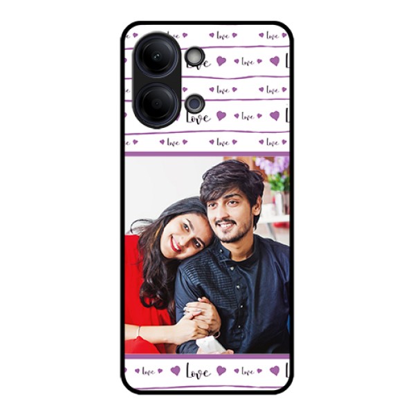 Vivo Y05 4G Custom Glass Phone Case - Couples Heart Design