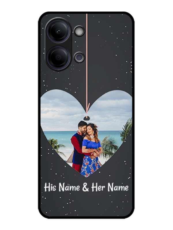 Custom Vivo Y05 4G Custom Glass Phone Case - Hanging Heart Design