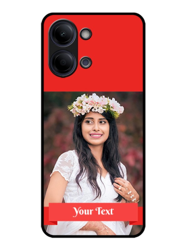 Custom Vivo Y05 4G Custom Glass Phone Case - Simple Red Color Design