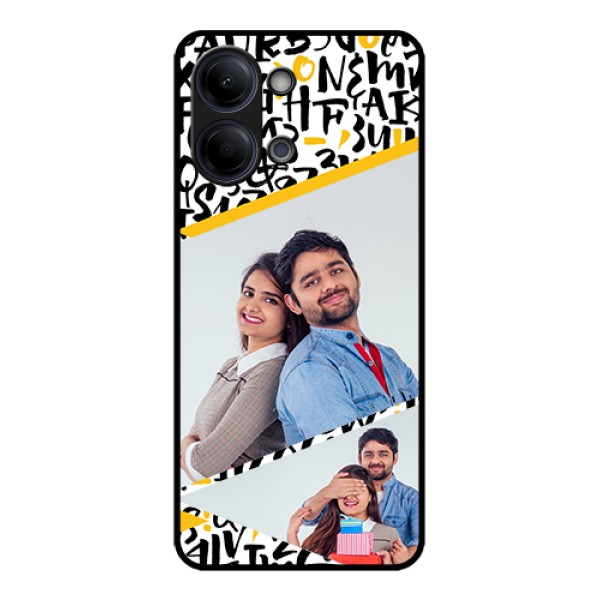 Vivo Y05 4G Custom Glass Phone Case - Letters Pattern Design