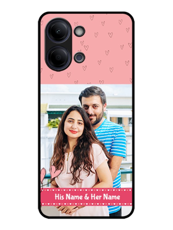 Custom Vivo Y05 4G Custom Glass Phone Case - Love Design Peach Color