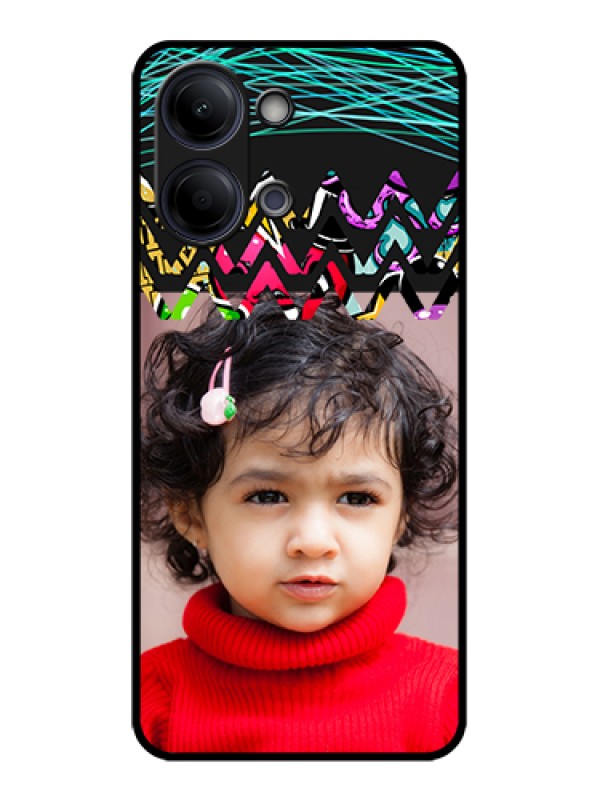 Custom Vivo Y05 4G Custom Glass Phone Case - Neon Abstract Design