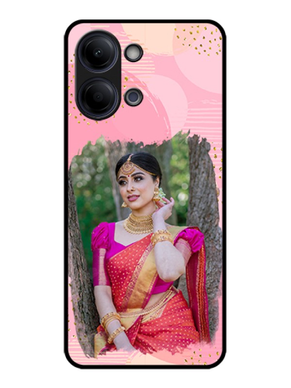 Custom Vivo Y05 4G Custom Glass Phone Case - Gold Glitter Splash Design