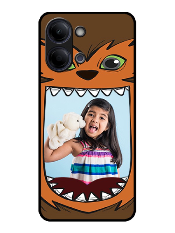 Custom Vivo Y05 4G Custom Glass Phone Case - Owl Monster Back Case Design