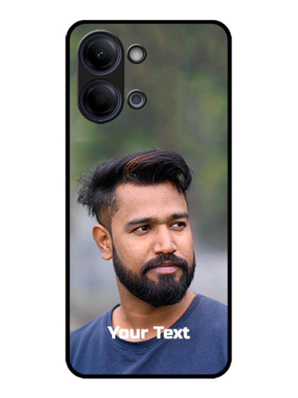 Custom Vivo Y05 4G Custom Glass Phone Case - Photo With Text Design