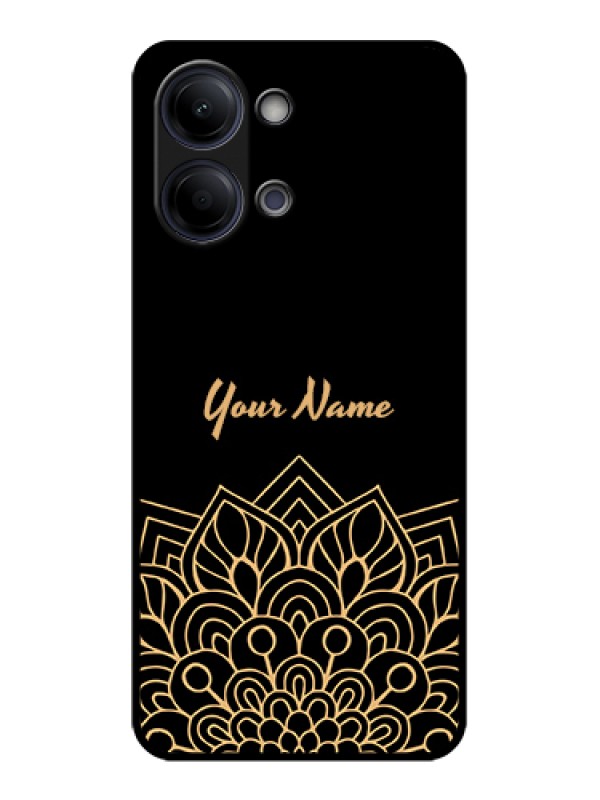 Custom Vivo Y05 4G Custom Glass Phone Case - Golden Mandala Design