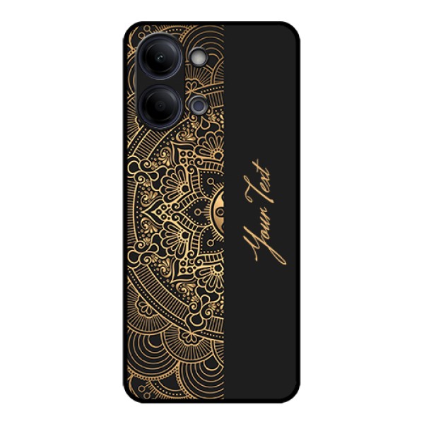 Vivo Y05 4G Custom Glass Phone Case - Mandala Art With Custom Text Design