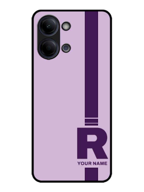 Custom Vivo Y05 4G Custom Glass Phone Case - Simple Dual Tone Stripe With Name Design