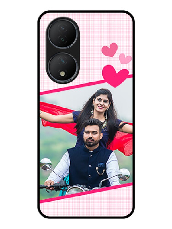 Custom Vivo Y100 Custom Glass Phone Case - Love Shape Heart Design