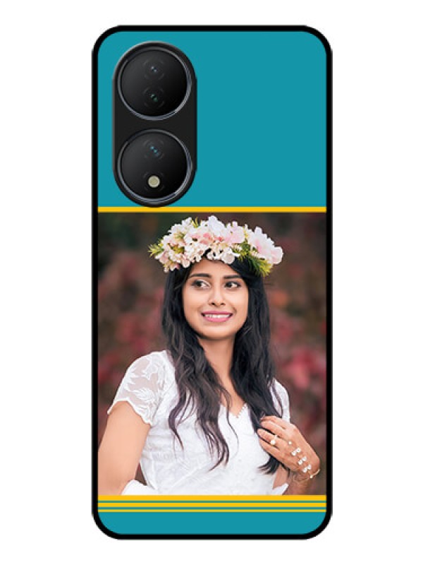 Custom Vivo Y100 Custom Glass Phone Case - Yellow & Blue Design