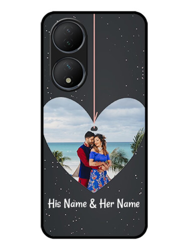 Custom Vivo Y100 Custom Glass Phone Case - Hanging Heart Design