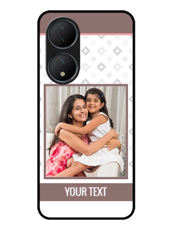 Custom Vivo Y100 Photo Printing on Glass Case - Simple Diamond Design