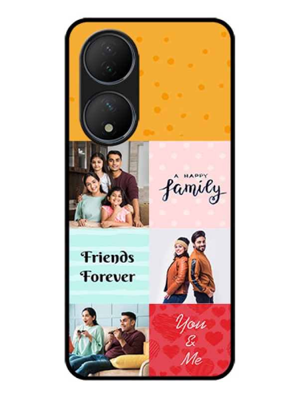 Custom Vivo Y100 Personalized Glass Phone Case - Images with Quotes Design