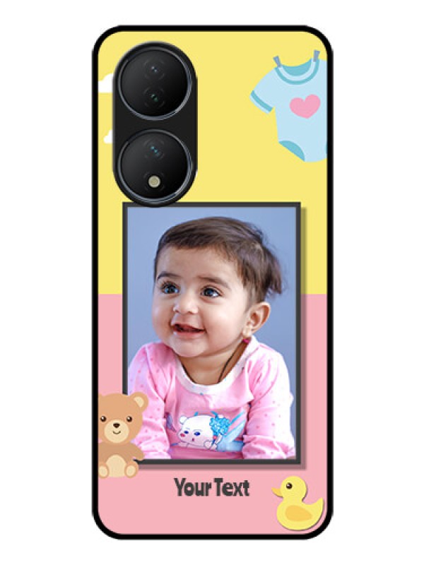 Custom Vivo Y100 Photo Printing on Glass Case - Kids 2 Color Design