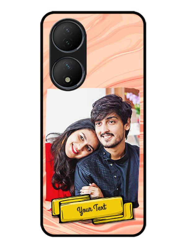 Custom Vivo Y100 Personalized Glass Phone Case - Marble Texture Design