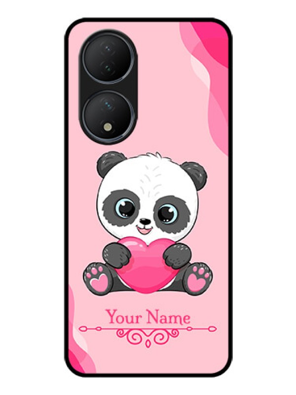 Custom Vivo Y100 Custom Glass Mobile Case - Cute Panda Design