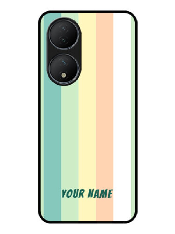 Custom Vivo Y100 Photo Printing on Glass Case - Multi-colour Stripes Design