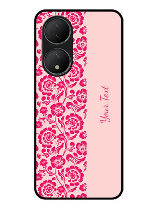 Custom Vivo Y100 Custom Glass Phone Case - Attractive Floral Pattern Design