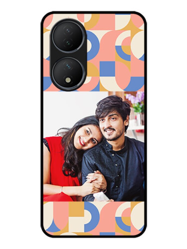 Custom Vivo Y100 Photo Printing on Glass Case - Semi-circle Maze Pattern Design