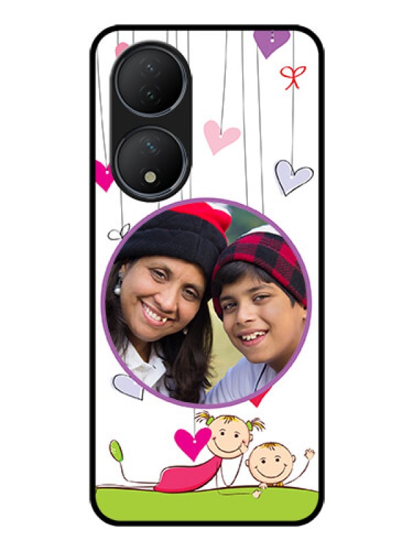 Custom Vivo Y100 A Photo Printing on Glass Case - Cute Kids Phone Case Design
