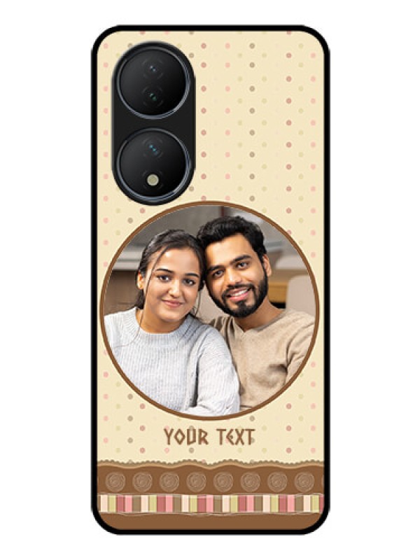 Custom Vivo Y100 A Custom Glass Mobile Case - Brown Dotted Mobile Case Design