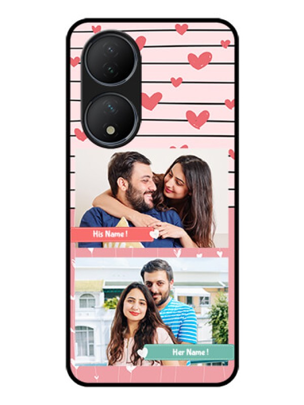 Custom Vivo Y100 A Custom Glass Mobile Case - Photo with Heart Design