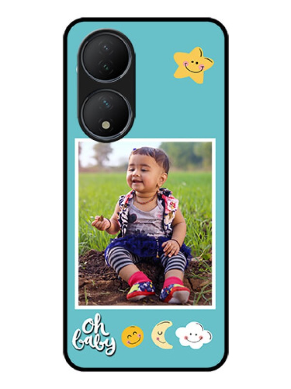 Custom Vivo Y100 A Personalized Glass Phone Case - Smiley Kids Stars Design