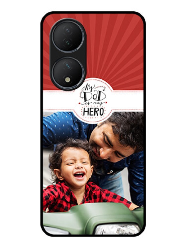 Custom Vivo Y100 A Photo Printing on Glass Case - My Dad Hero Design