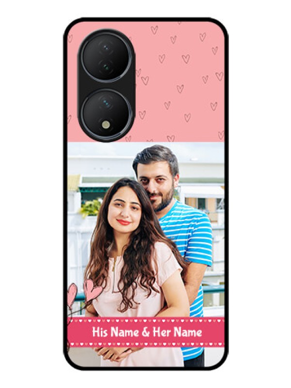 Custom Vivo Y100 A Personalized Glass Phone Case - Love Design Peach Color