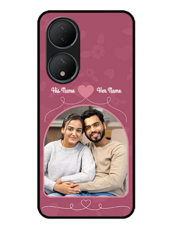 Custom Vivo Y100 A Photo Printing on Glass Case - Love Floral Design