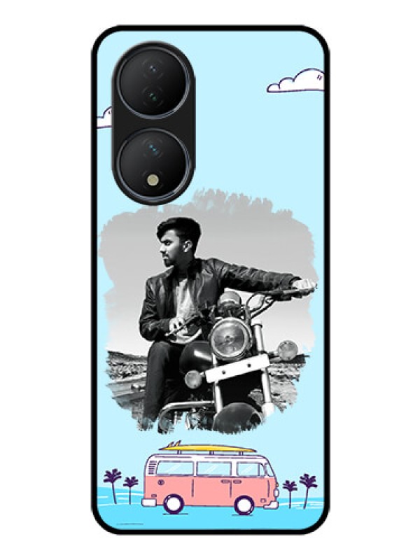 Custom Vivo Y100 A Photo Printing on Glass Case - Travel & Adventure Design