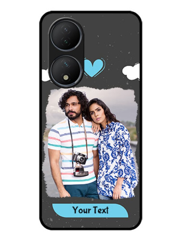 Custom Vivo Y100 A Custom Glass Phone Case - Splashes with love doodles Design