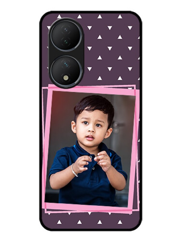 Custom Vivo Y100 A Custom Glass Mobile Case - Triangle Pattern Dotted Design