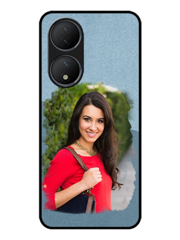 Custom Vivo Y100 A Custom Glass Mobile Case - Grunge Line Art Design