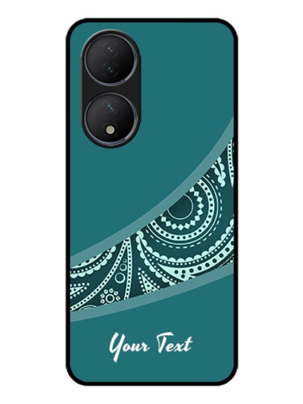 Custom Vivo Y100A Photo Printing on Glass Case - semi visible floral Design