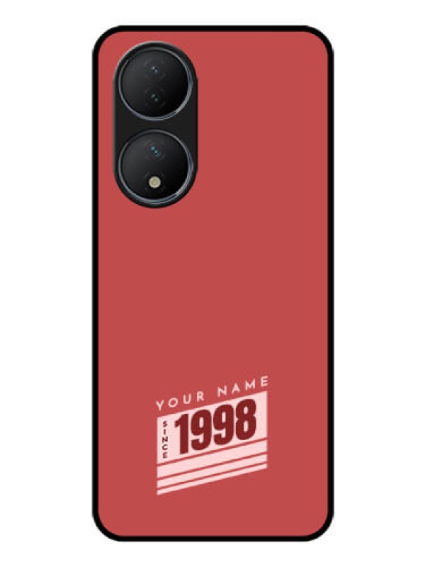 Custom Vivo Y100A Custom Glass Phone Case - Red custom year of birth Design