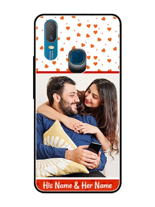 Custom Vivo Y11 (2019) Custom Glass Phone Case  - Orange Love Symbol Design